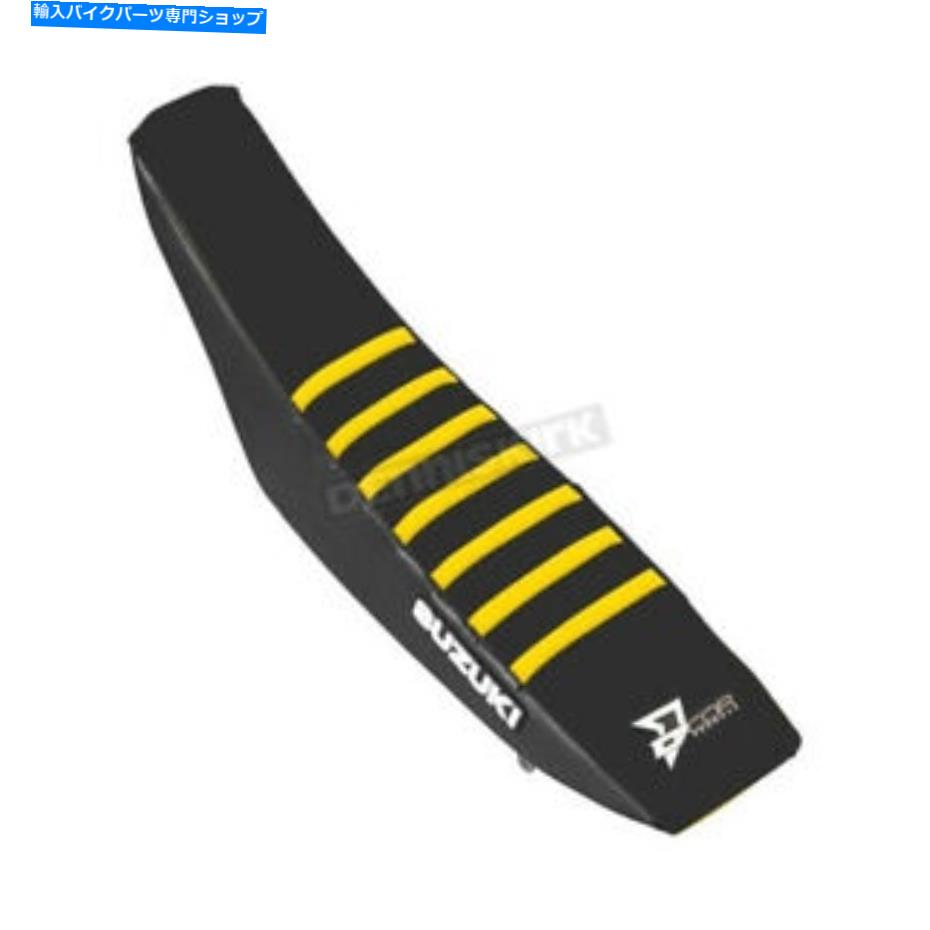 シート D'Corビジュアルブラック/ブラック/イエロースズキシートカバーW /イエローリブ - 30-40-461 D'COR Visuals Black/Black/Yellow Suzuki Seat Cover w/Yellow Ribs - 30-40-461