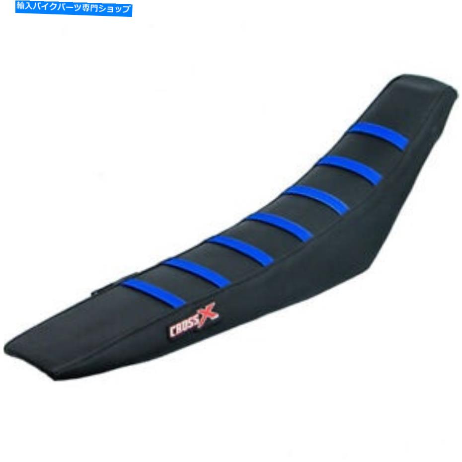 シート クロスXリブ付きシートカバーブラック/ブルーストライプM4163BBBLヤマハYZ 125 2008年8月8日 Cross X Ribbed Seat Cover Black / Blue Stripes M4163BBBL Yamaha YZ 125 8 2008