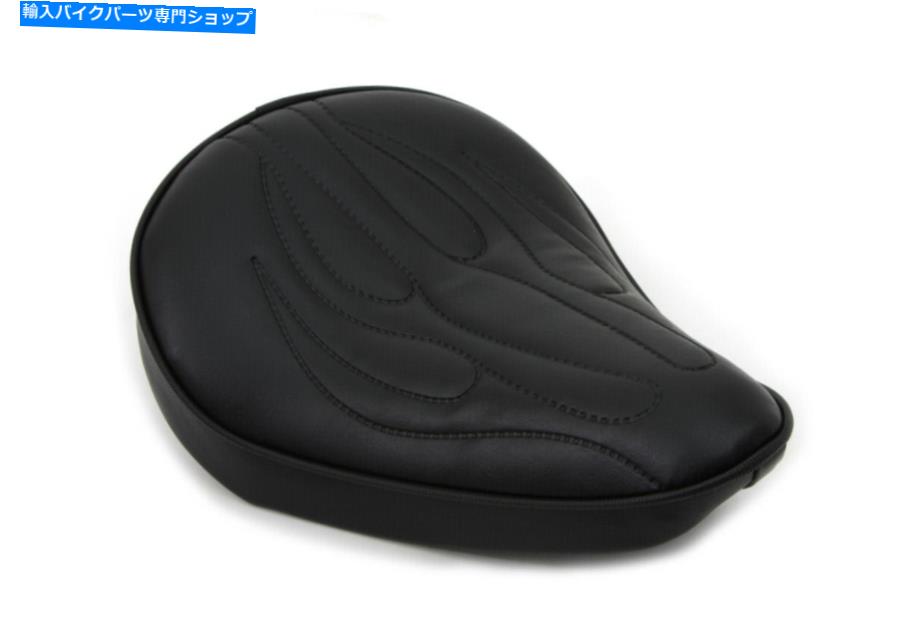 シート 炎のステッチが付いている黒いソロの座席ハーレー - デビッドソン Black Solo Seat with Flame Stitch fits Harley-Davidson