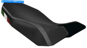 シート Luimoto 1082105チームイタリアライダーシートカバー - CFブラック/ CFブラック/イタリアの国旗 Luimoto 1082105 Team Italia Rider Seat Covers - CF Black/CF Black/Italian Flag