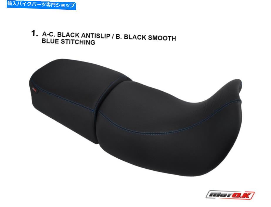 シート Triumph Tiger 955 2005 Motokシートカバーアンチスリップ防水青いステッチ Triumph Tiger 955 2005 MotoK Seat Cover anti slip waterproof blue Stitching