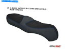 シート Aprilia Scarabeo 300（2008）Motok Seat Coverブラックカラーブルーステッチ Aprilia SCARABEO 300 (2008) MotoK Seat Cover Black Color Blue Stitching