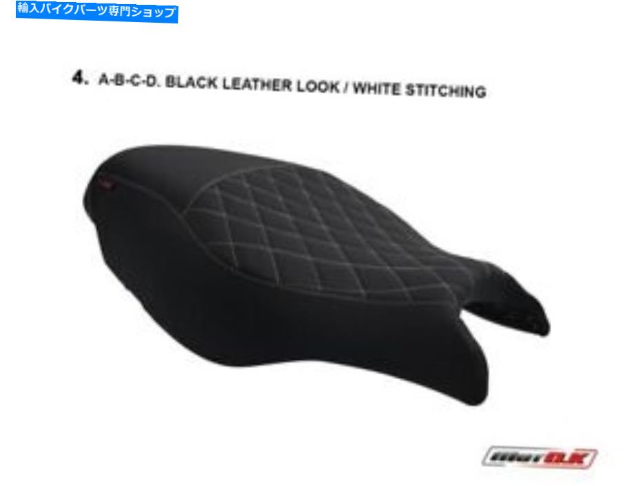 シート DUCATI GT 1000（'07 -'10）MOTOK SEATカバーブラックレザールックホワイトステッチ Ducati GT 1000 ('07-'10) Motok Seat Covers Black leather look WHITE stitching