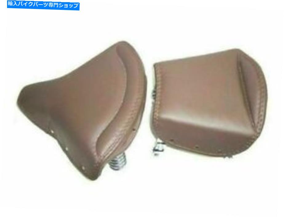 シート BSAロイヤルエンフィールド勝利のための春とフロントピリオンシートダークタンレザー Front Pillion Seat Dark Tan Leather With Spring For BSA Royal Enfield Triumph