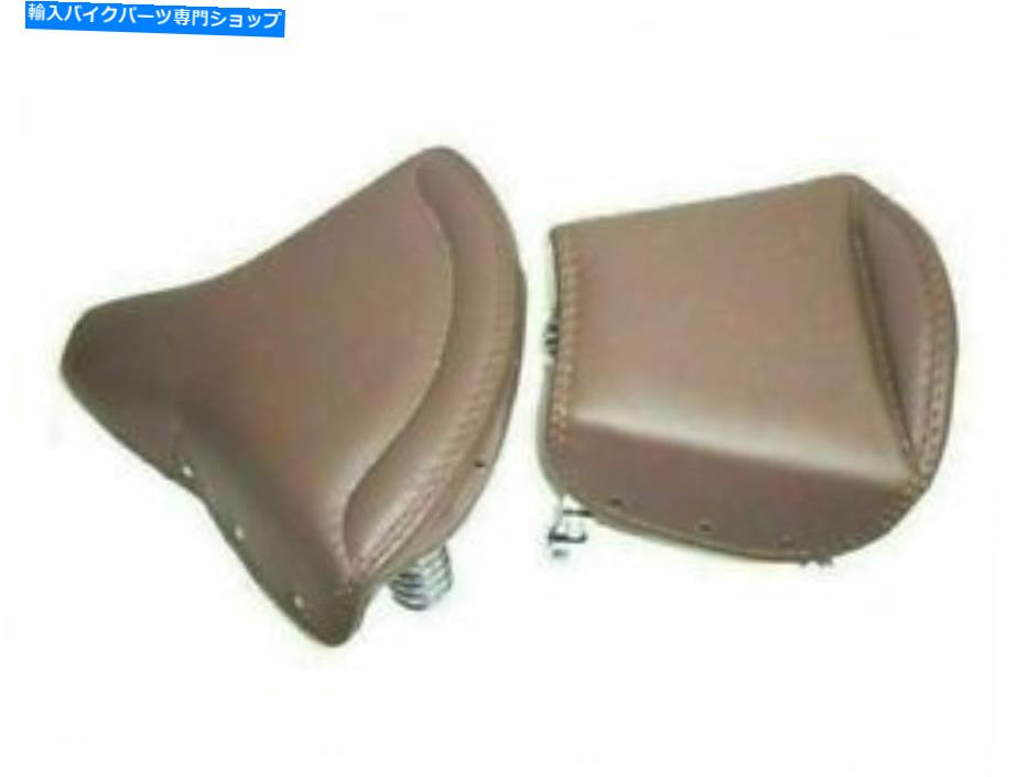 シート 春のBSA Royal Enfield Triumphが付いているフロントピリオンシートダークタンカラーレザー Front Pillion Seat Dark Tan Colour Leather With Spring BSA Royal Enfield Triumph