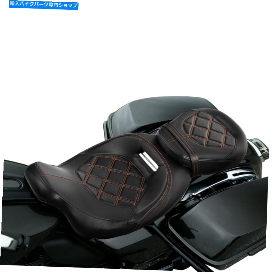 シート ハーレーストリートグライド09+ロードキングスペシャル17+のためのドライバー旅客シートセットセットフィット Driver Passenger Seat Set Fit For Harley Street Glide 09+ Road King Special 17+