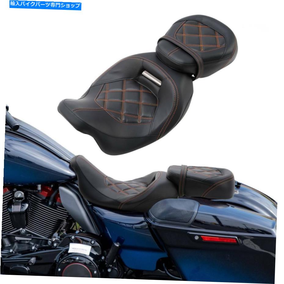 シート 運転席の旅客ピリオンシートフィットハーレーツーリングロードストリートグライド09-21アメリカ Driver Passenger Pillion Seat Fit For Harley Touring Road Street Glide 09-21 US