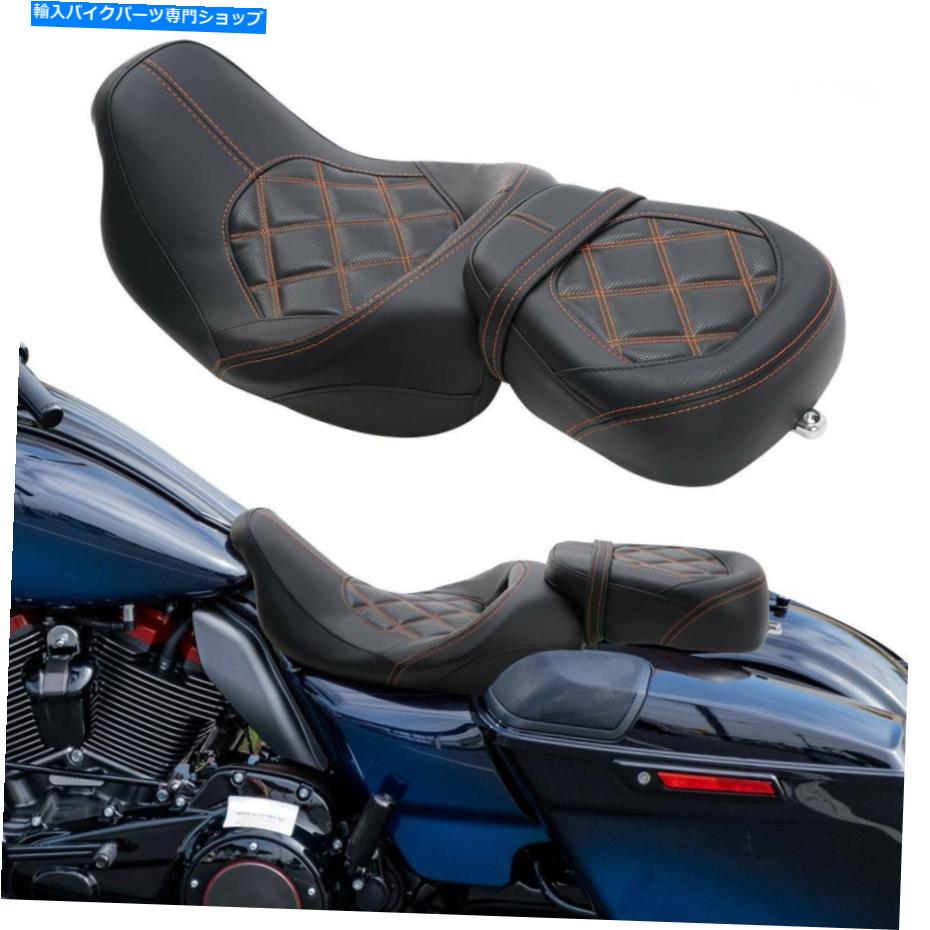 シート ハーレーストリートグライドのためのドライバー旅客ピリオンシートフィット09-20ロードキング09-20 Driver Passenger Pillion Seat Fit For Harley Street Glide 09-20 Road King 09-20