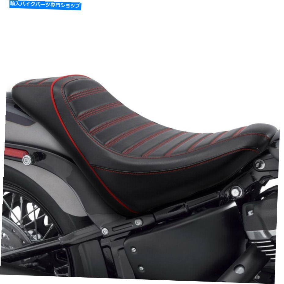 シート ブラックレッドソロ運転席フィットハーレースタンダードスリムストリートボブ2018-2021 19 Black Red Solo Driver Seat Fit For Harley Standard Slim Street Bob 2018-2021 19
