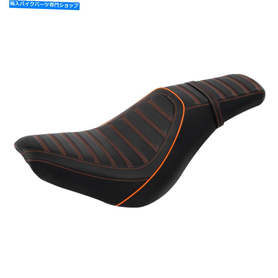 シート オレンジステッチドライバー旅客席フィットハーレーソフトスリムフロリッド18-21 20 Orange Stitching Driver Passenger Seat Fit For Harley Softail Slim FLSL 18-21 20