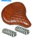 シート ピュアレザーサドルソロシート+スプリングスブラウンフィットロイヤルエンフィールドスタンダード@ca Pure Leather Saddle Solo S...