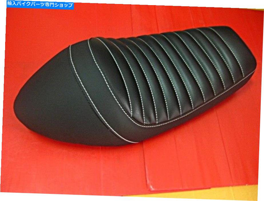 シート ヤマハSR400 SR500カフェレーサースタイルサドルシート「白黒ステッチ」＃BI2991＃ YAMAHA SR400 SR500 Cafe Racer Style Sadle Seat 