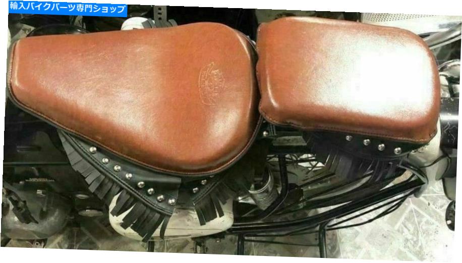 シート ロイヤルエンフィールドクラシック350cc 500ccハーレースタイルローライダーブラウンソロサドルシート Royal Enfield Classic 350cc 500cc Harley Style Low Rider Brown Solo Saddle Seat