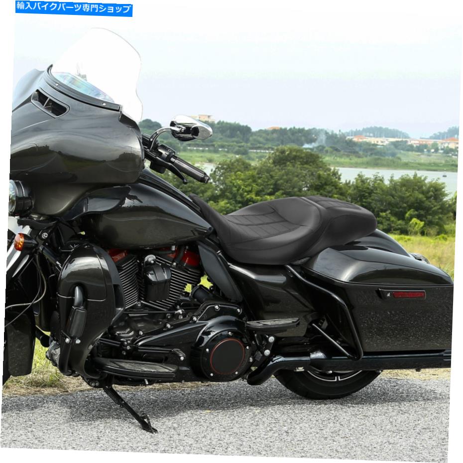 シート ハーレーストリートグライドFlhxのためのライダードライバー旅客ピリオンシートフィット2017/09/21 Rider Driver Passenger Pillion Seat Fit For Harley Street Glide FLHX 09-21 2017