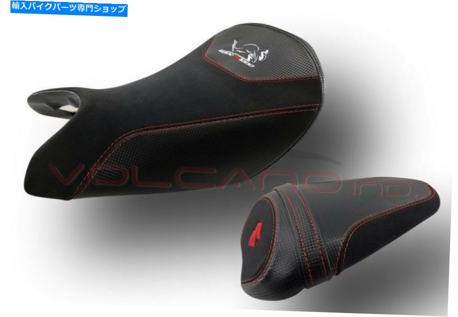 シート スズキGSX-S 1000 / F 2016-2017デザイン火山シートカバーアンチスリップレッドスティット018 Suzuki GSX-S 1000 / F 2016-2017 design Volcano Seat cover Anti slip Red Stit 018