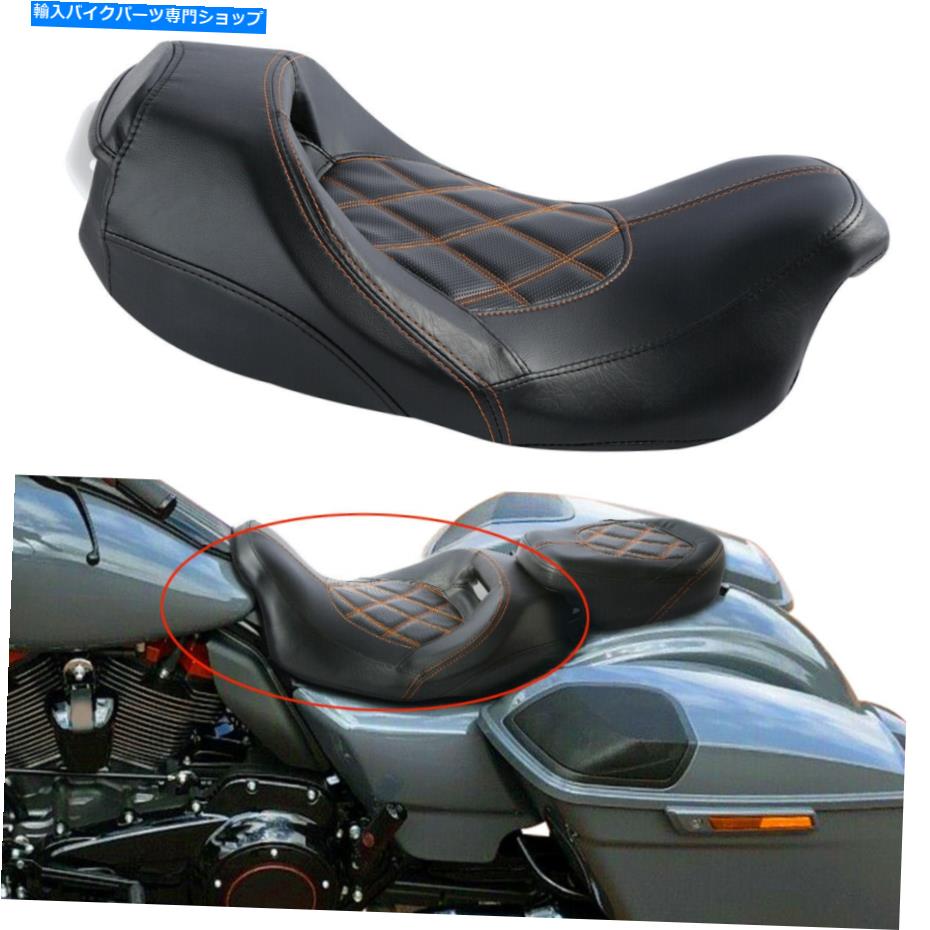 シート Harley Electra Street Glide 2009-2021のためのブラックライダードライバーピリオンシート Black Rider Driver Pillion Seat For Harley Electra Street Glide 2009-2021 2018