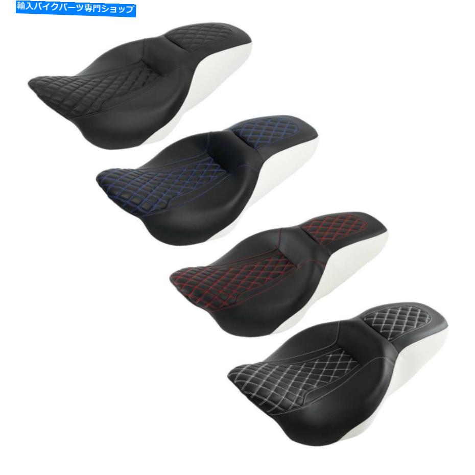 シート ハーレーツーリングストリートグライド2009-2021のライダードライバーの乗客の2つの上のシートフィット Rider Driver Passenger Two Up Seat Fit For Harley Touring Street Glide 2009-2021