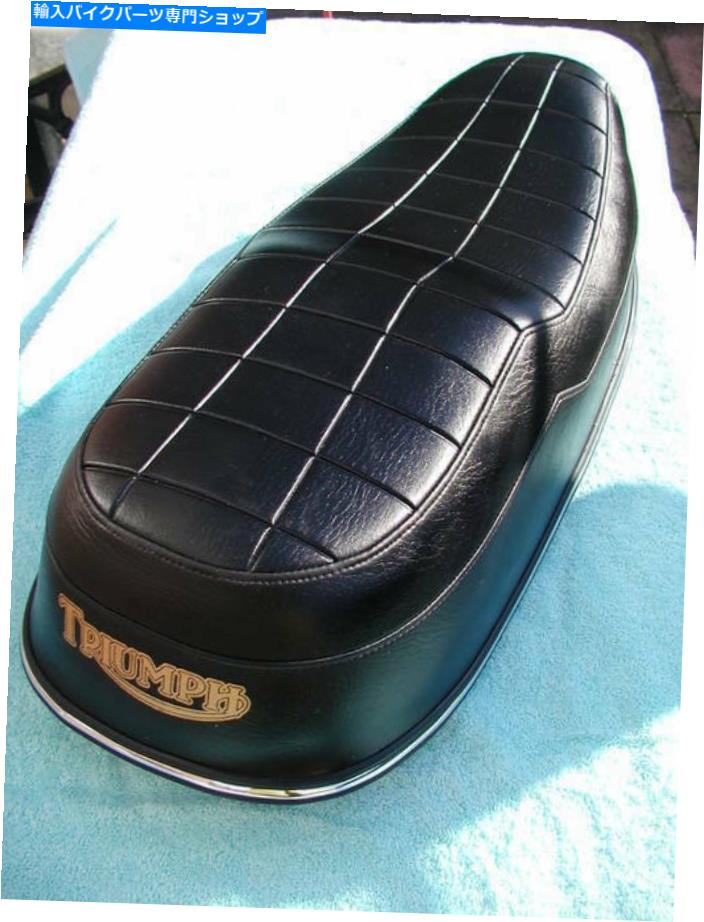 シート 新しい1980年 - 勝利T140D金属ベースのデュアルシートステップバックゴールド文字83-7893 new 1980- Triumph T140D metal based DUAL SEAT step back gold letters 83-7893