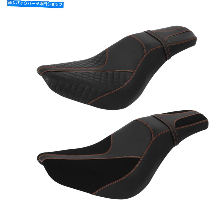 シート PUドライバの助手席フィットハーレーソフトスリムストリートボブFXBB 2018-2021 PU Driver Passenger Seat Fit For Harley Softail Slim Street Bob FXBB 2018-2021