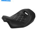 シート ブラックドライバーピリオンシートフィットハーレーツーリングストリートロードグライド2009-2021 20 Black Driver Pillion S...
