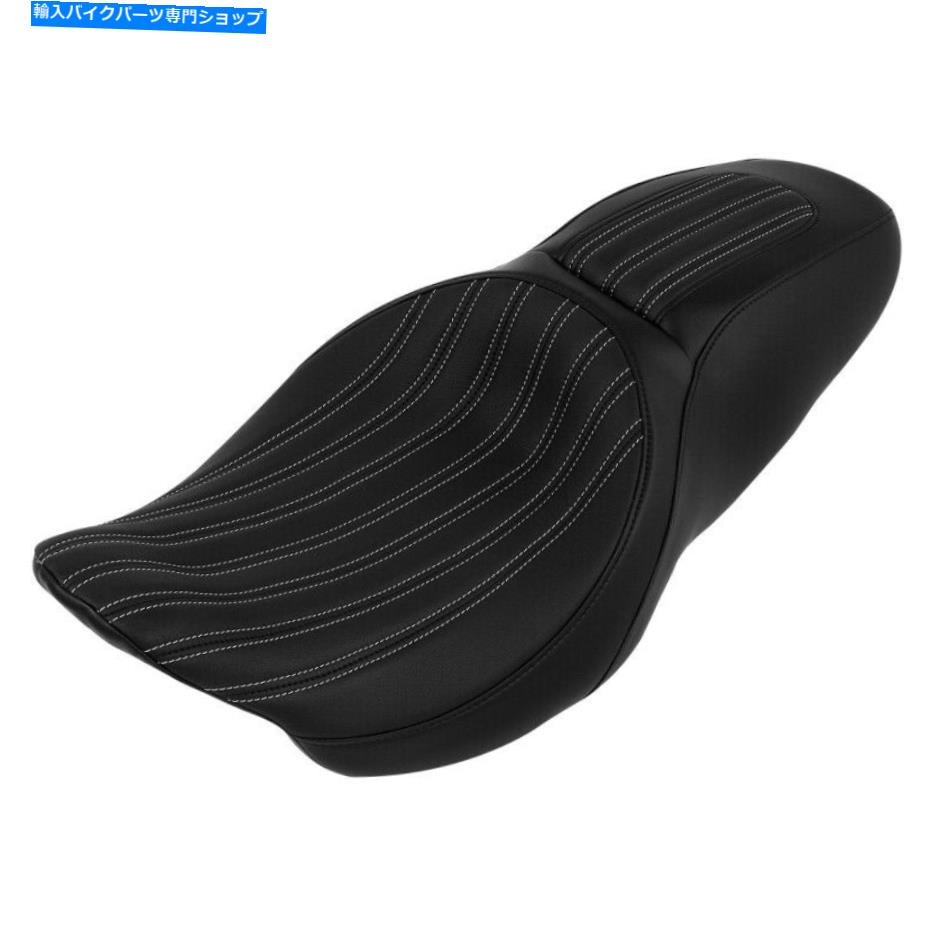 シート ブラックドライバー＆助手席フィットハーレーエレクトラロードストリートグライド2009-2021 Black Driver & Passenger Seat Fit For Harley Electra Road Street Glide 2009-2021