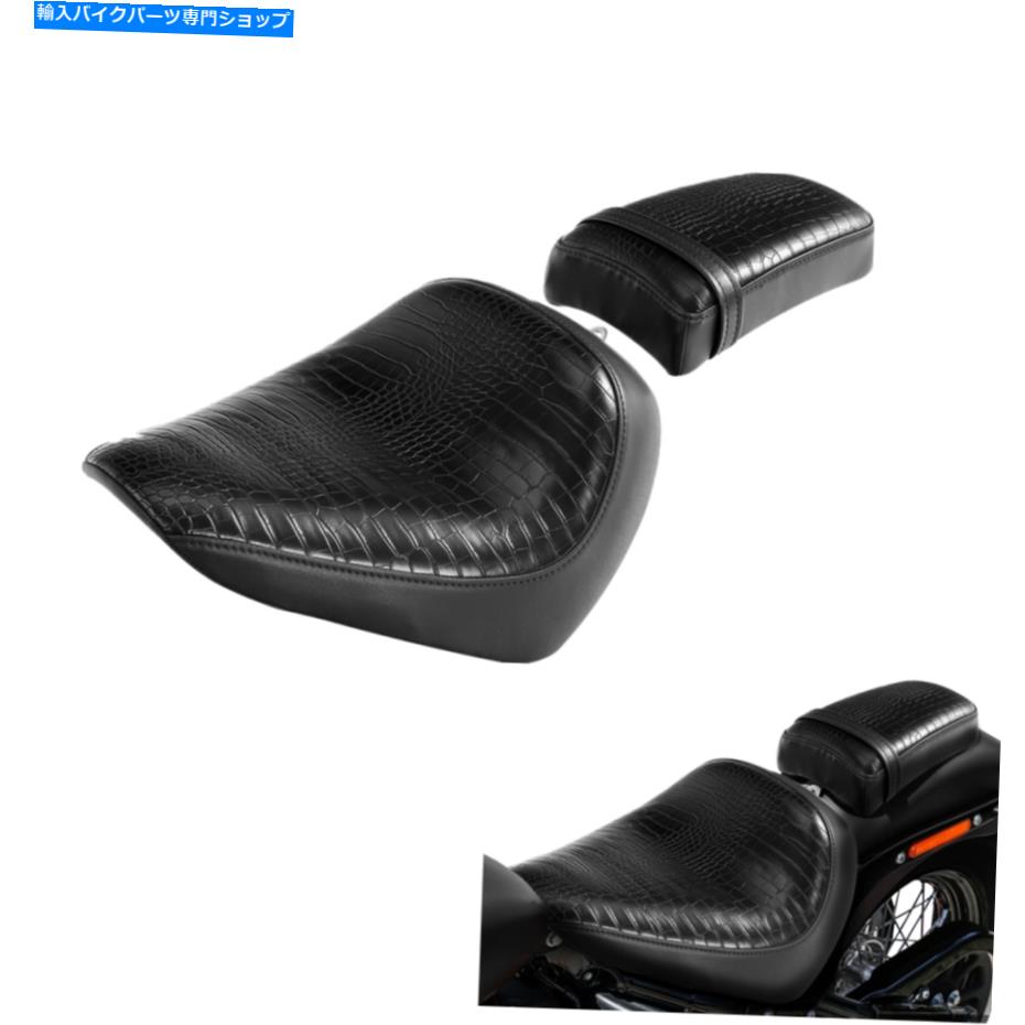 シート ブラックツーアップライダードライバー助手席シートフィットハーレーストリートボブ18-21 2019 Black Two-up Rider Driver Passenger Seat Fit For Harley Street Bob 18-21 2019