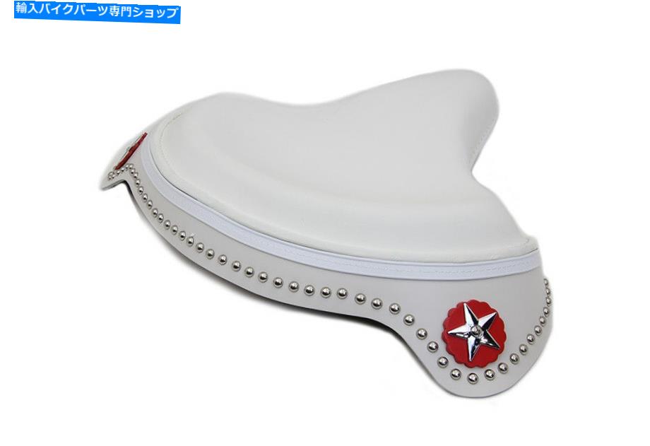 シート 1929年 - 1984年ハーレーダビッドソンオートバイのためのスカートと白い革ソロの座席 White Leather Solo Seat with Skirt for 1929-1984 Harley Davidson motorcycles