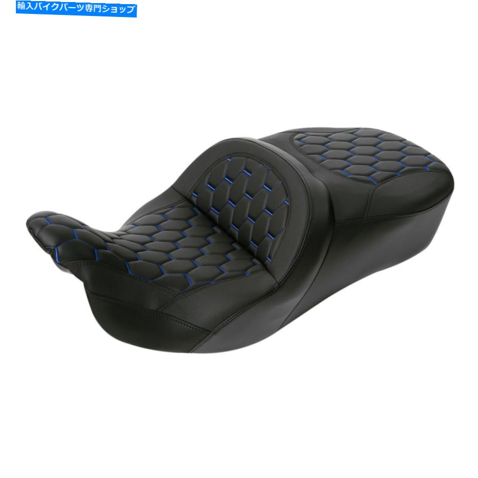 シート ブラックブルードライバーの助手席フィットハーレーストリートエレクトラグライド09-20 16 17 Black Blue Driver Passenger Seat Fit For Harley Street Electra Glide 09-20 16 17