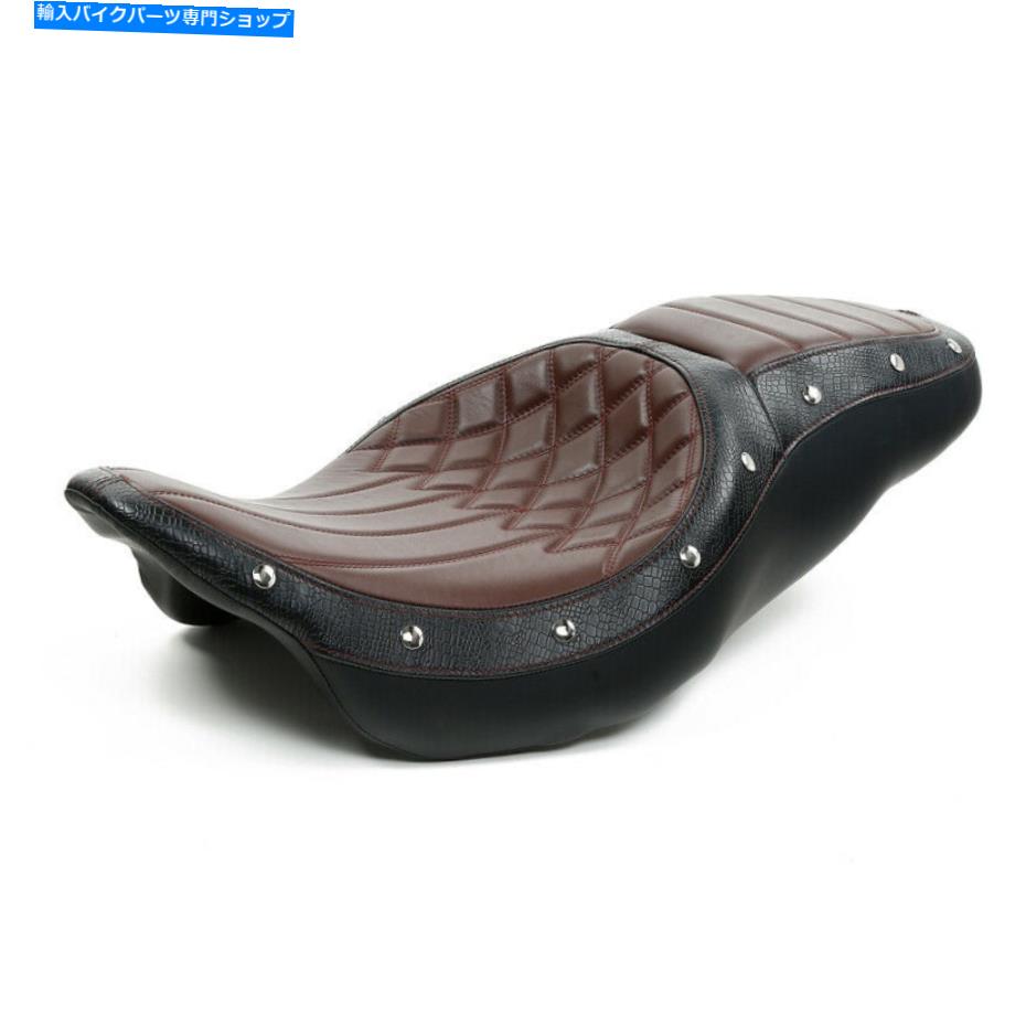 シート ハーレーツーリングCVO Road Glide 2009-2021ブラウンのためのドライバー＆旅客シートフィット Driver & Passenger Seat Fit For Harley Touring CVO Road Glide 2009-2021 Brown