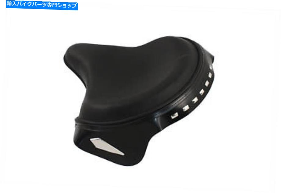 シート ブラックレザー警察スタイルシートW /ロイヤリットスカート＆ダイヤモンドスピアーズ、フィット1936年72 Black leather police style seat w/royalite skirt & diamond spears, Fits 1936-'72