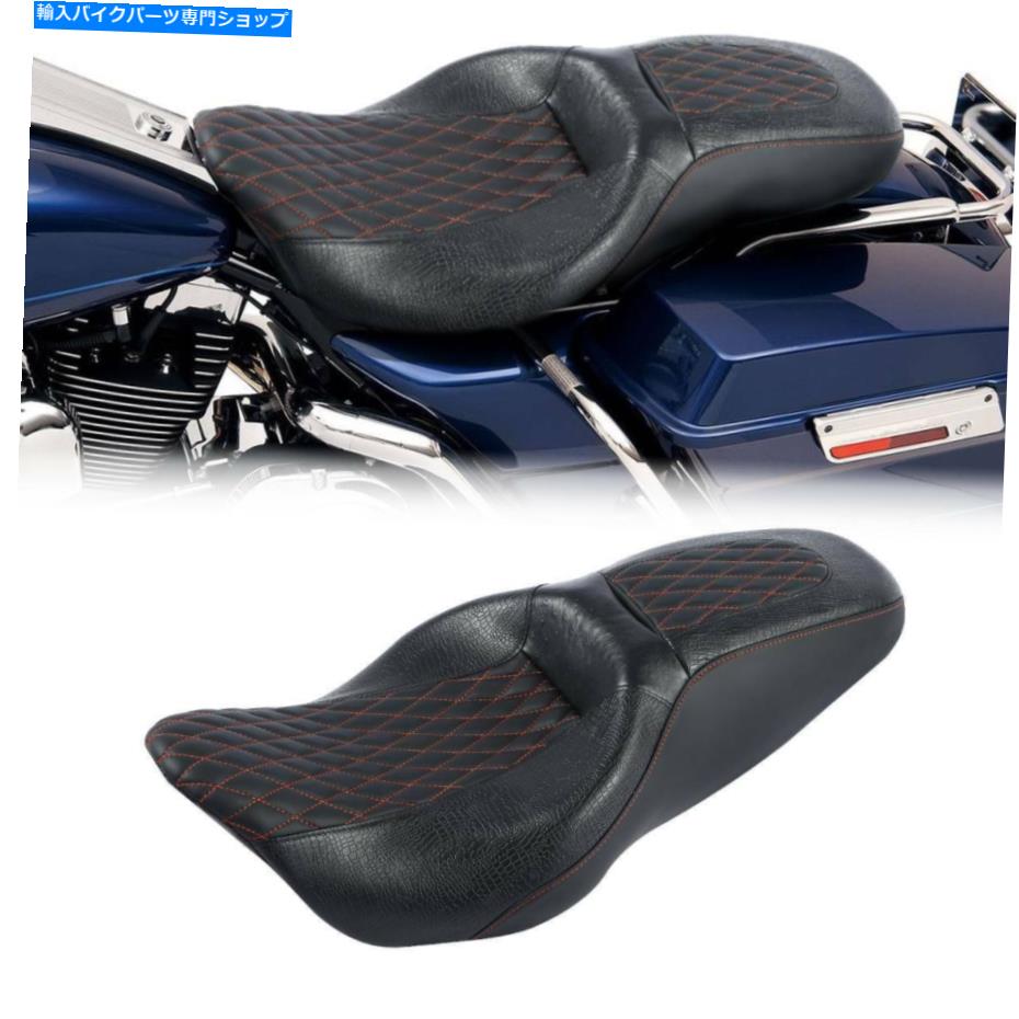 シート 1ピースドライバー旅客2ハーレーツーリングエレクトラグライド2009アップのためのシートフィット 1 Piece Driver Passenger 2 Up Seat Fit For Harley Touring Electra Glide 2009-Up