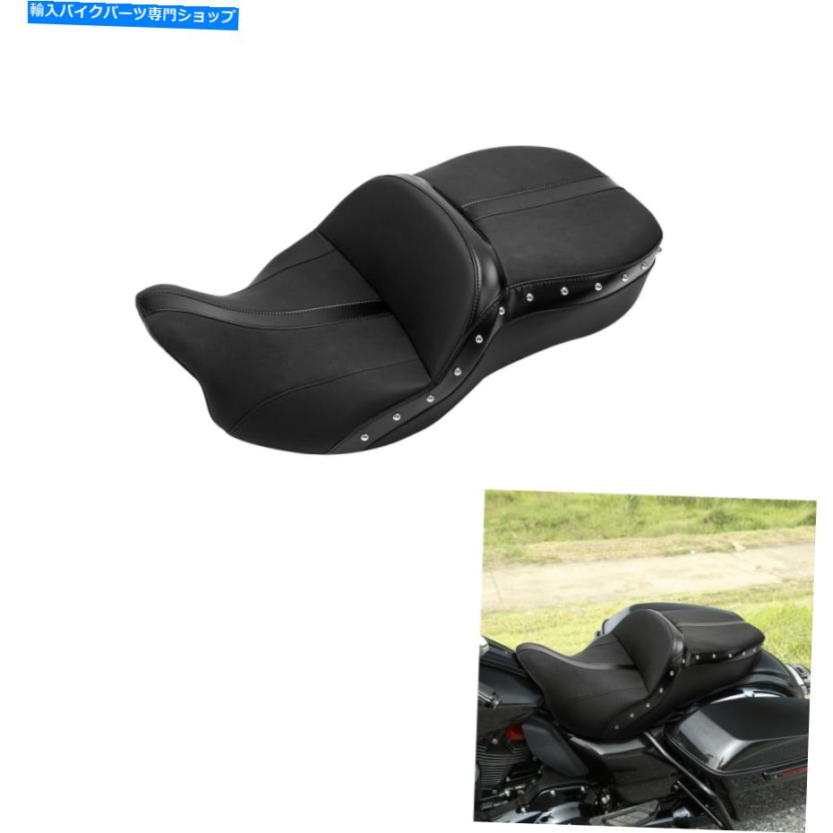 シート PUレザードライバの助手席フィットハーレーツーリングロードTri Glide 2009-2021 PU Leather Driver Passenger Seat Fit For Harley Touring Road Tri Glide 2009-2021