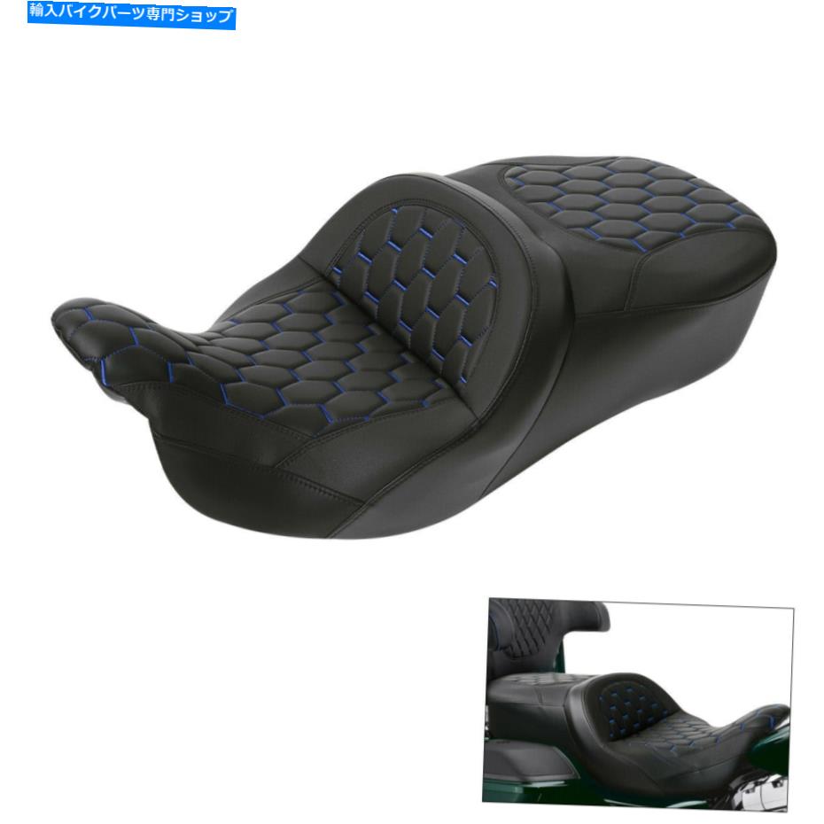 シート ハーレーエレクトラ街グライド09-21 19のための青いステッチライダーの助手席フィット Blue Stitching Rider Passenger Seat Fit For Harley Electra Street Glide 09-21 19