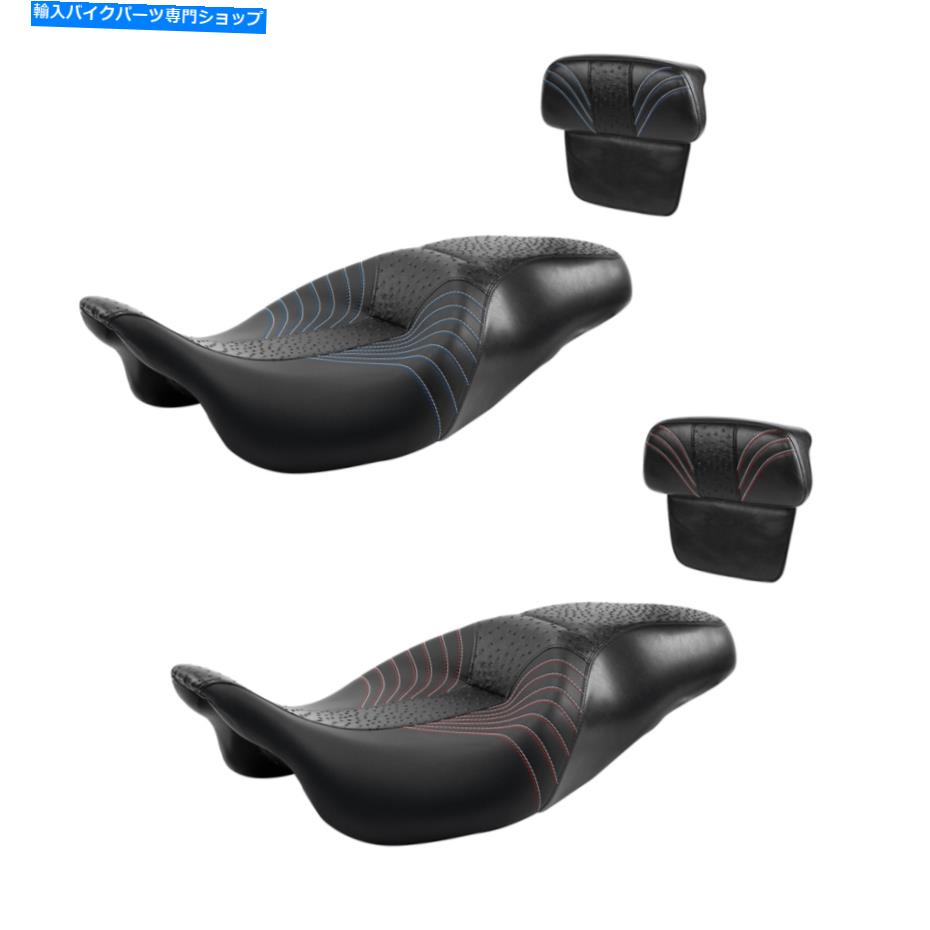 シート 運転席ライダーの助手席背もたれパッドフィットハーレーツーリングロードグライド14-21 Driver Rider Passenger Seat Backrest Pad Fit For Harley Touring Road Glide 14-21