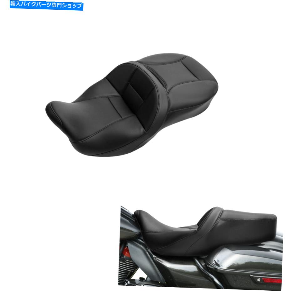 シート ライダー運転客員座席フィットハーレーツーリングロードキンググライド09-21ブラック Rider Driver Passenger Seat Fit For Harley Touring Road King Glide 09-21 Black