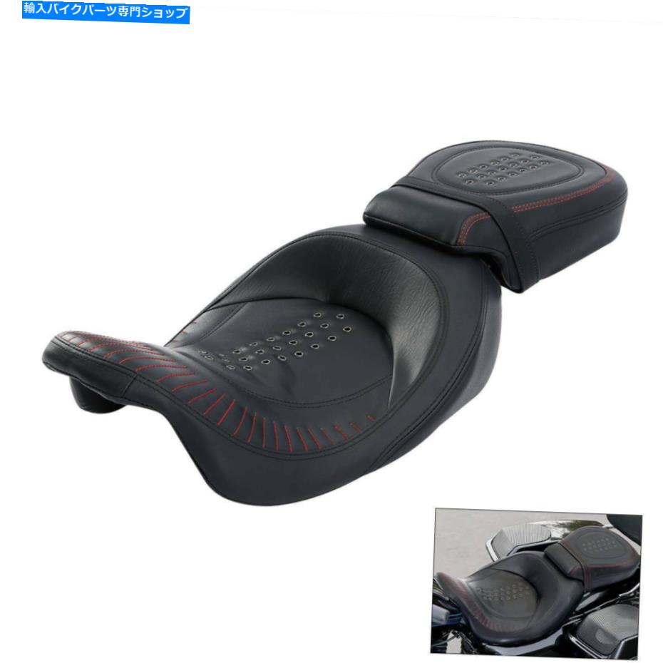 シート ブラックライドドライバー旅客ピリオンシートフィットハーレーロードキング2009-2021 2018 Black Ride Driver Passenger Pillion Seat Fit For Harley Road King 2009-2021 2018