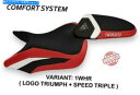 シート Triumph Street Triple 2016-2019 Tappezzeria Italiaシートカバーホワイトレッド666 TRIUMPH STREET TRIPLE 2016-2019 Tappezzeria Italia Seat Cover WHITE-RED 666