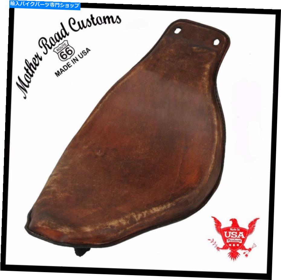 シート 2014-2021ヤマハボルトシートXVS950 Rスペックブラウン茶色の苦しんでいる革 2014-2021 Yamaha Bolt Seat xvs950 R Spec Brown Distressed Leather On The Frame