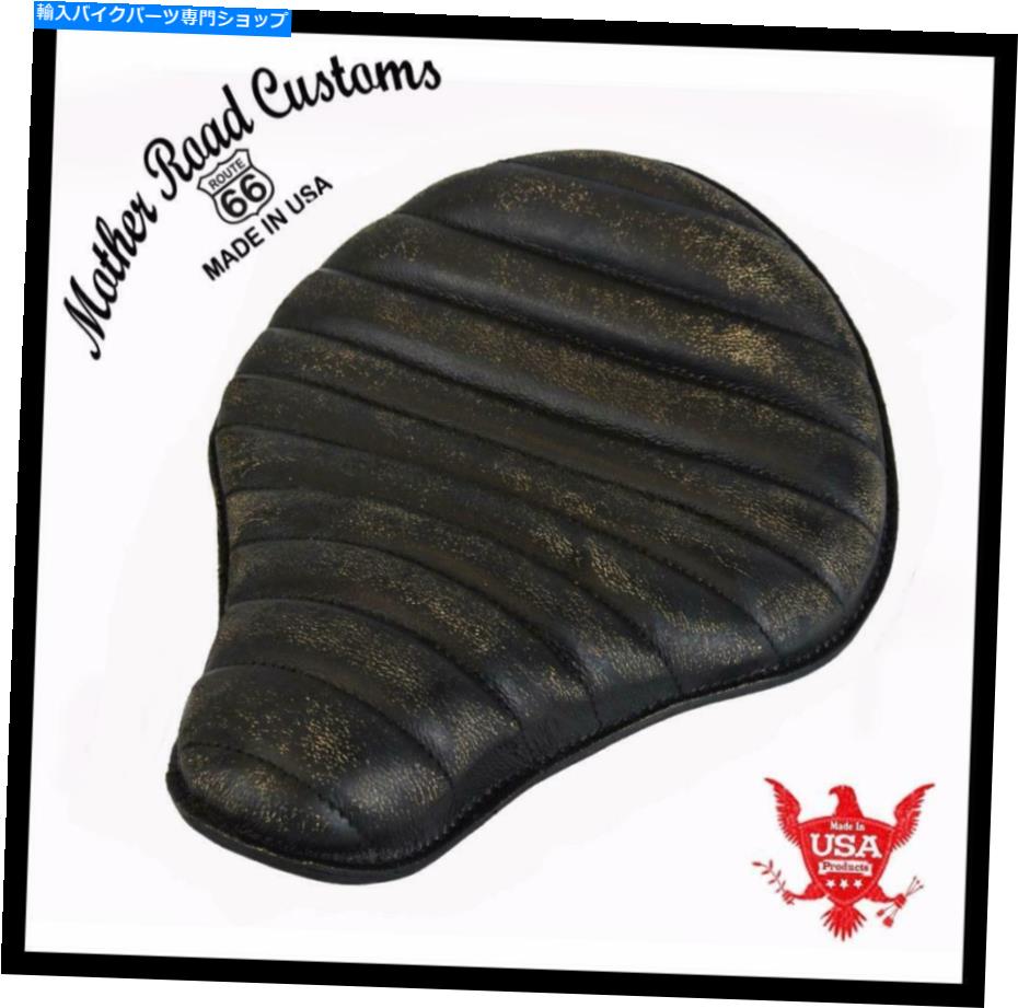 シート スプリングシートチョッパーハーレースポーツスターボバー12x13タックロールディスプレイレザー..