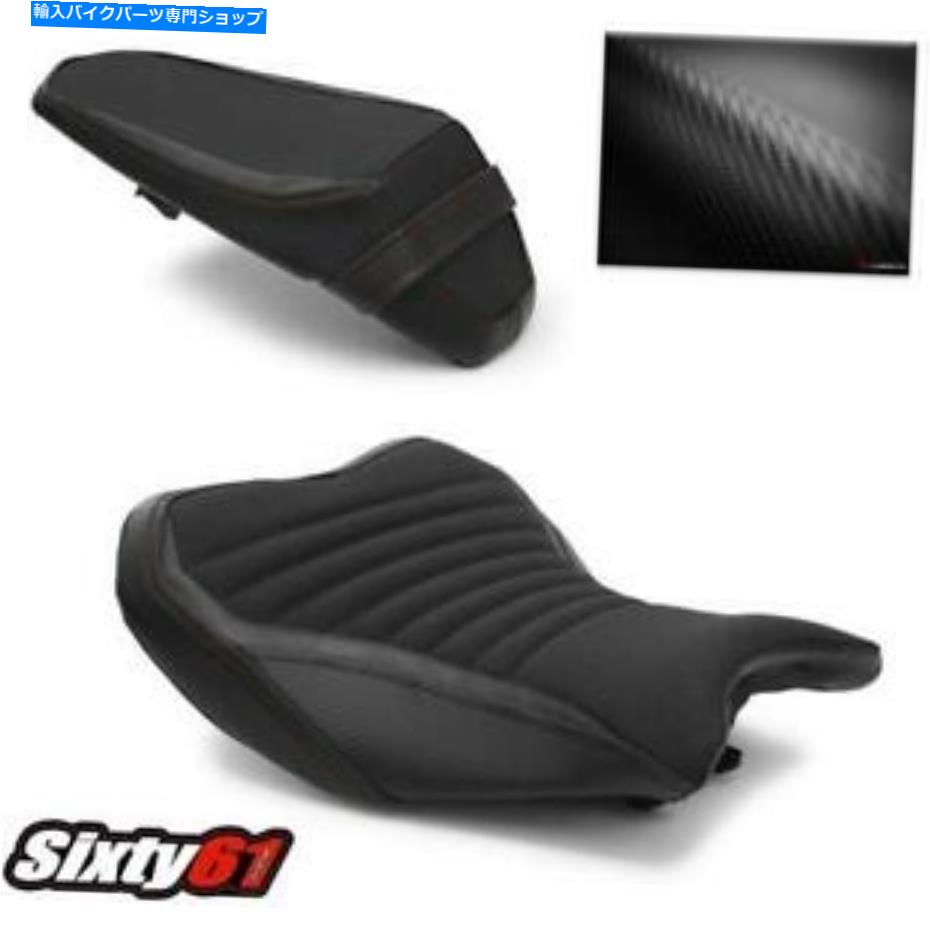シート 川崎Z900シートカバー2017 2018 2018ルイモトフロントリアブラックカーボン Kawasaki Z900 Seat Covers 2017 2018 2019 Luimoto Front Rear Black Carbon
