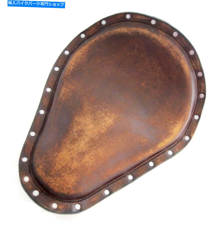 シート シートチョッパーボバーハーリースポーツスターブラウンディスプレイレザーステンレスリベット ..