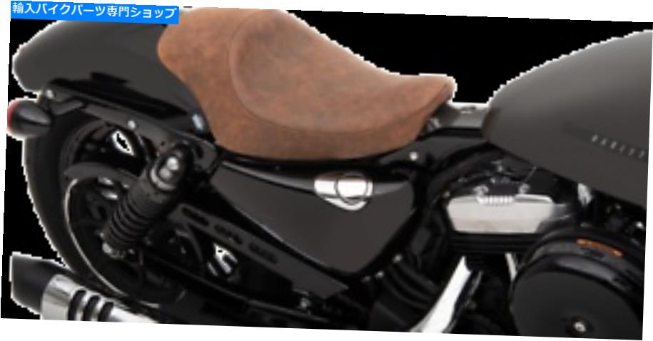 シート ドラッグスペシャリーブラウンレザー3/4ソロシート04-19ハーリースポーツスターXLL XLC Drag Specialties Brown Leather 3/4 Solo Seat for 04-19 Harley Sportster XLL XLC