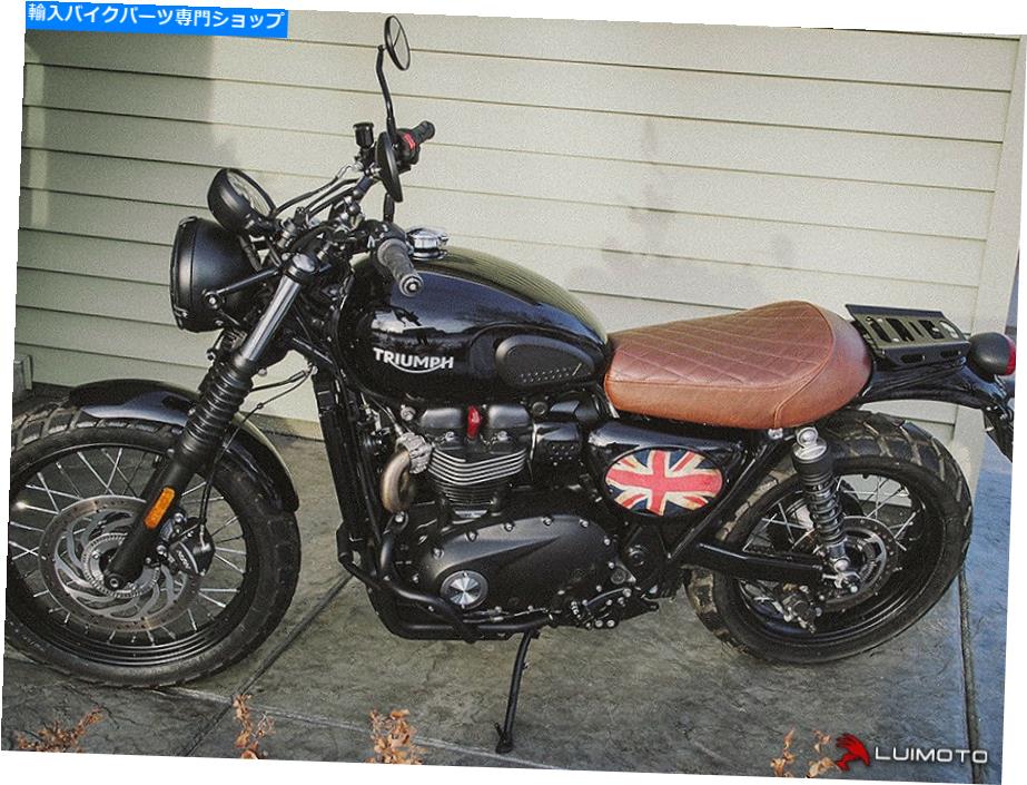 シート Triumph Street Scrambler 2017-2021ビンテージダイヤモンドシートカバールイモト TRIUMPH STREET SCRAMBLER 2017-2021 VINTAGE DIAMOND SEAT COVERS LUIMOTO