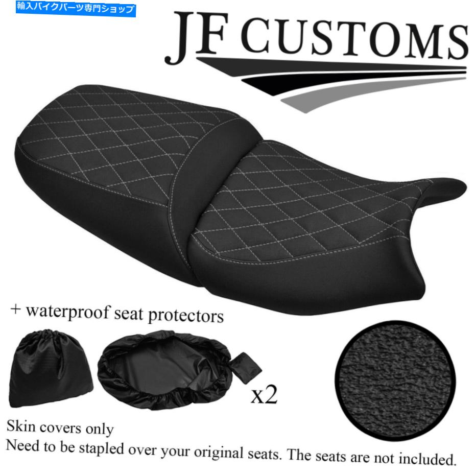 シート Suzuki GSF 650 1250 07-12シートカバーセット+ 2x WSP DSG4 GREY STITCH CUSTOM FOR SUZUKI GSF 650 1250 07-12 SEAT COVER SET+2X WSP