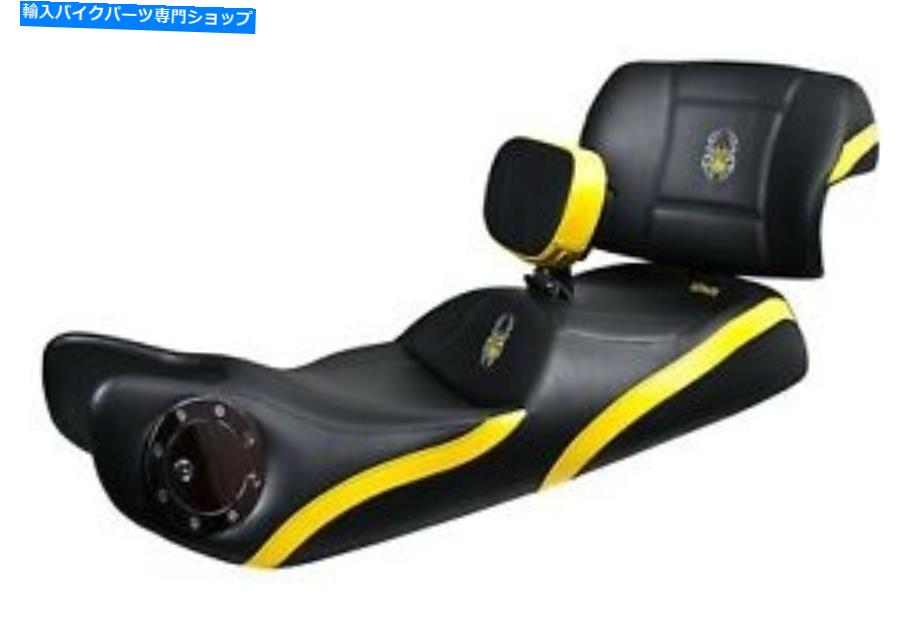 シート 究極のミッドライダーシート - ロゴとサイドイエローのインレイ - 燃料ドア - 2010 - 2019 Ultimate Midrider Seat - Side Yellow Inlays with Logos - Fuel Door - 2010 - 2019