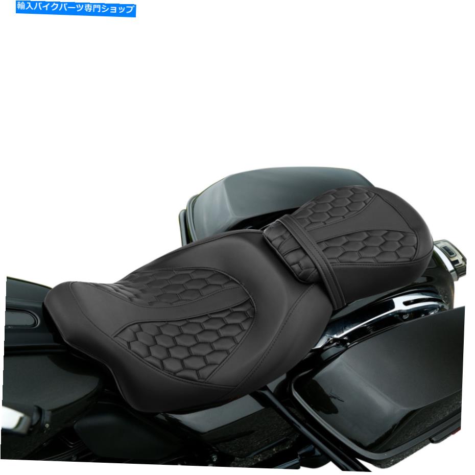 シート ブラックドライバー＆旅客席フィットハーレーツーリングストリートロードグライド2009-2021 Black Driver & Passenger Seat Fit For Harley Touring Street Road Glide 2009-2021