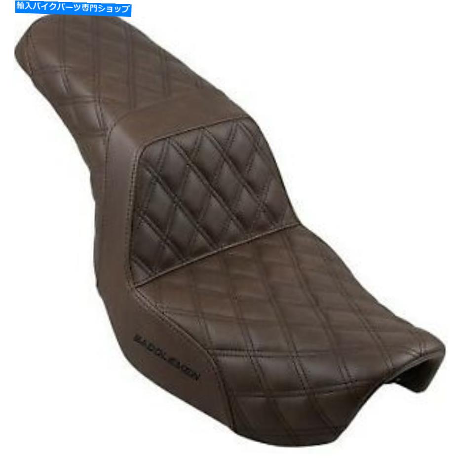 シート Harley FXD DYNA 06-17のためのサドルメンジルコア茶色の格子ステッチ昇進の座席 Saddlemen GelCore Brown Lattice Stitch Step-Up Seat for Harley FXD Dyna 06-17