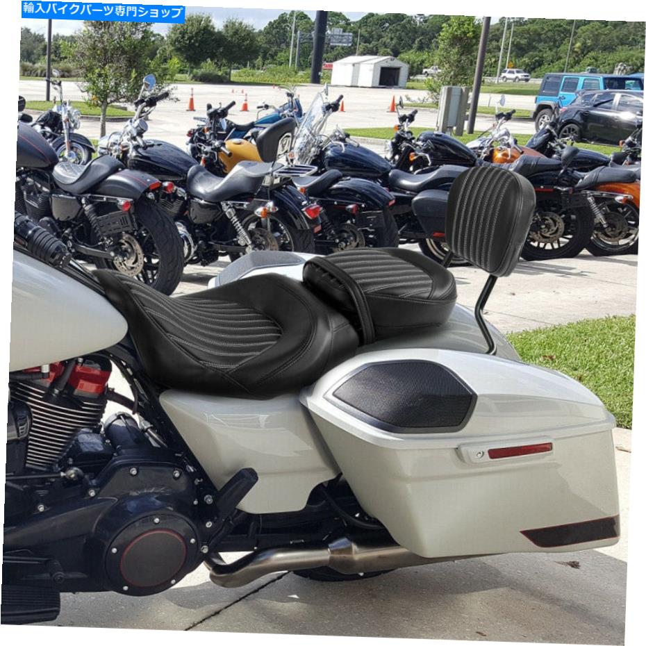 シート ハーレーウルトラ限定FLHTK 09-21のためのバックレストパッドフィット Driver Passenger Seat w/ Backrest Pad Fit For Harley Ultra Limited FLHTK 09-21