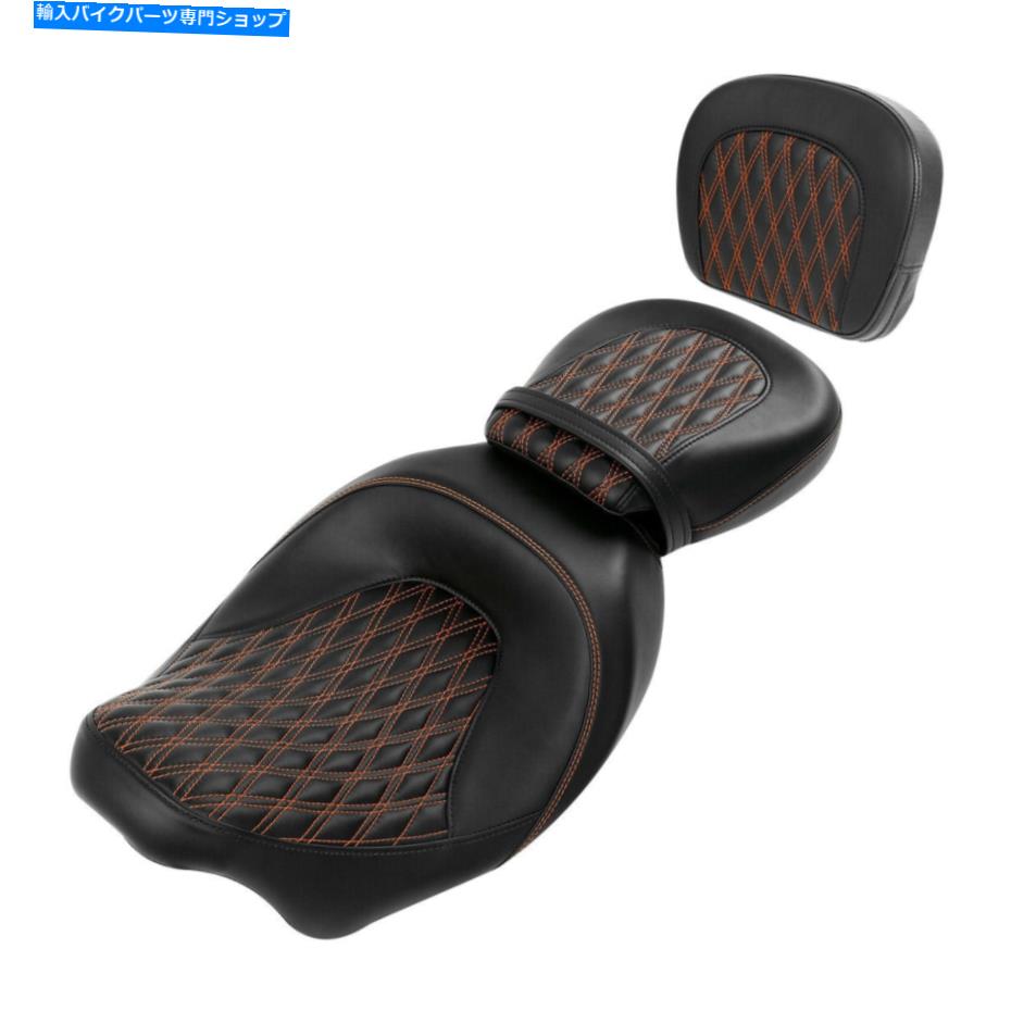 シート 運転席の助手席W /背もたれのフィットharley street Electra Glide 2009-2021 Driver Passenger Seat w/ Backrest Fit For Harley Street Electra Glide 2009-2021