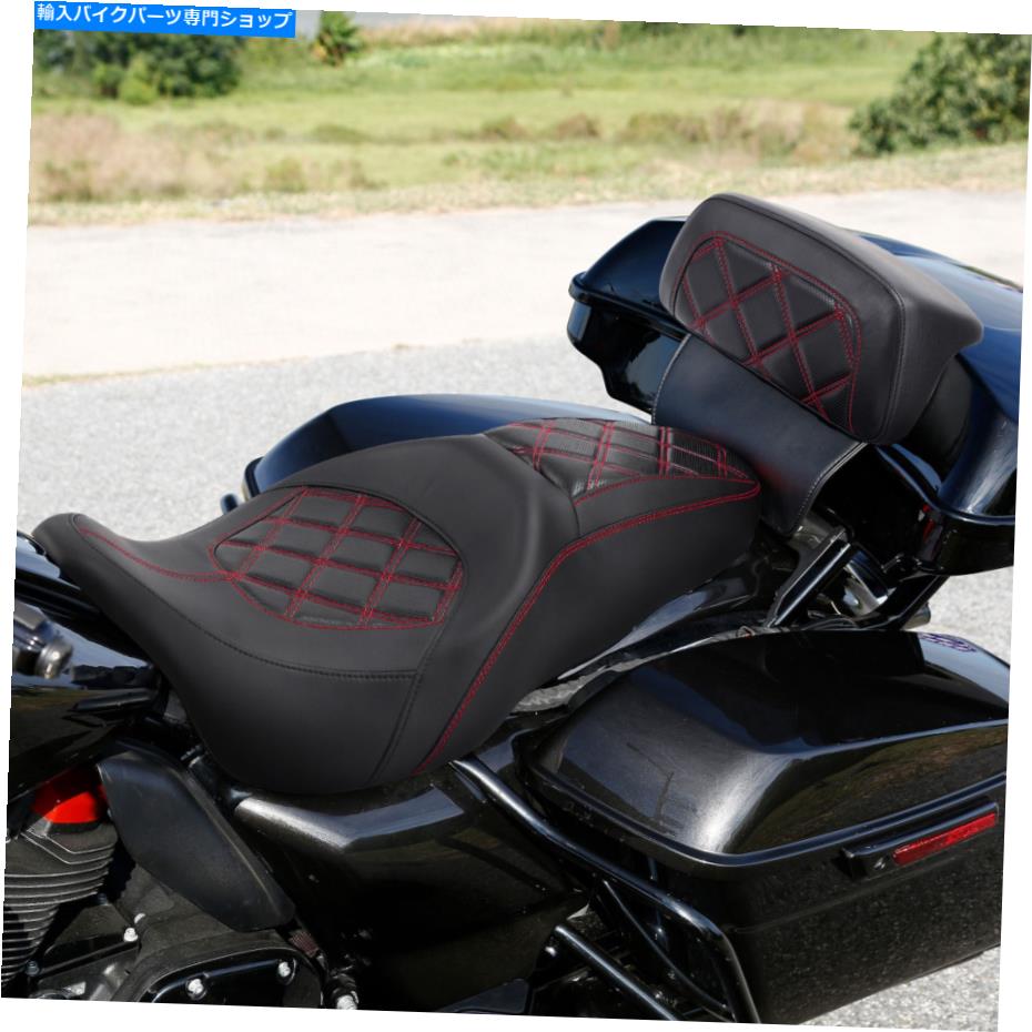 シート ハーレーツーリングエレクトラストリートグライド14-21のためのドライバー＆旅客シートパッドフィット Driver & Passenger Seat Pad Fit For Harley Touring Electra Street Glide 14-21
